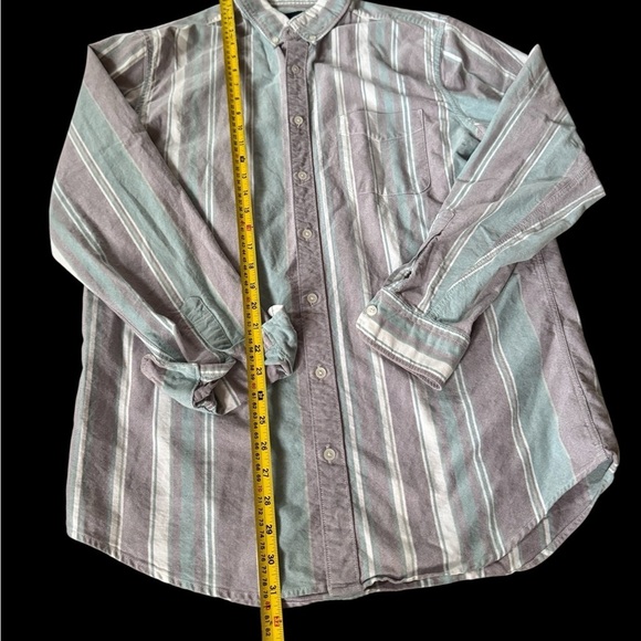 American Eagle Button Down Striped Shirt Men Size Large Tall - Picture 4 of 4